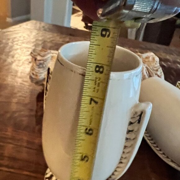 Vintage Set Of Ceramic Art Deco Style Vases With Gold Accents - Picture 4 of 12